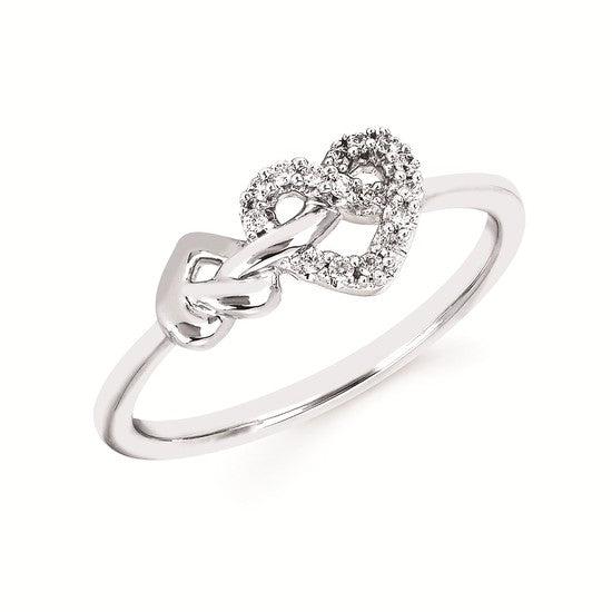 Diamond Heart Knot Ring
