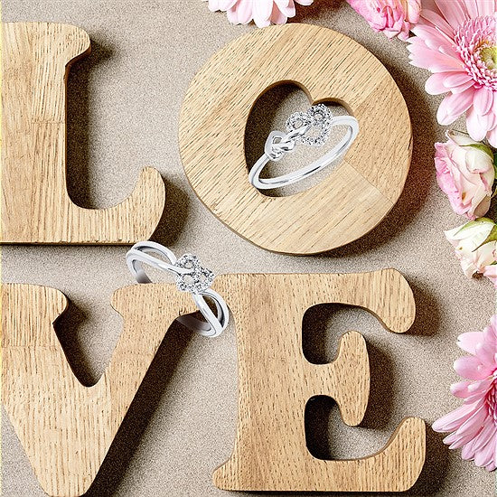 Diamond Heart Knot Ring