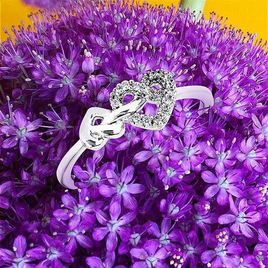 Diamond Heart Knot Ring