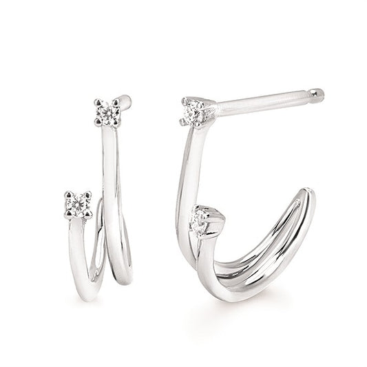 14K White Gold Natural Diamond Earrings