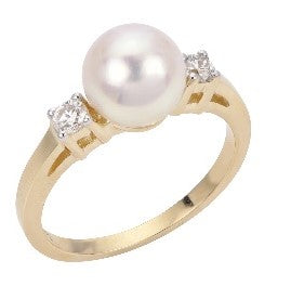 14K Yellow Gold Akoya Pearl Ring