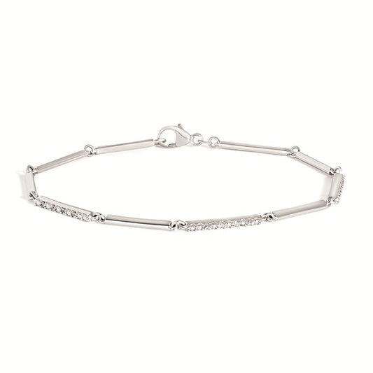 Sterling Silver Natural Diamond Bracelet