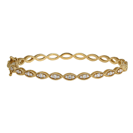 Three Stone Marquis Bangle Bracelet