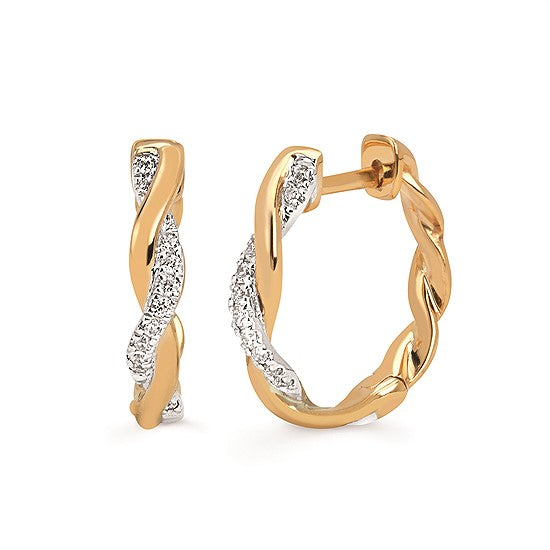 Braided Hoop Earrings In 14K Gold