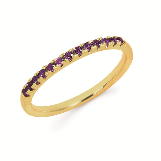 Amethyst Stackable Birthstone Band In 14K Gold