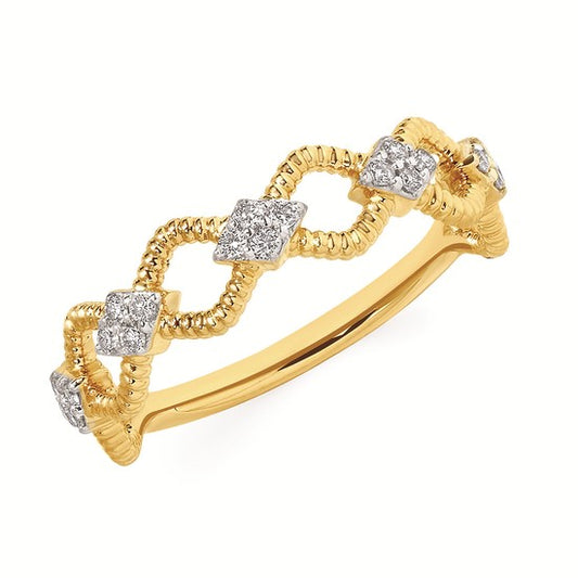 14K Yellow Gold Natural Diamond Ring