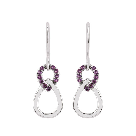 Drop earrings in Sterling Silver With Amethyst